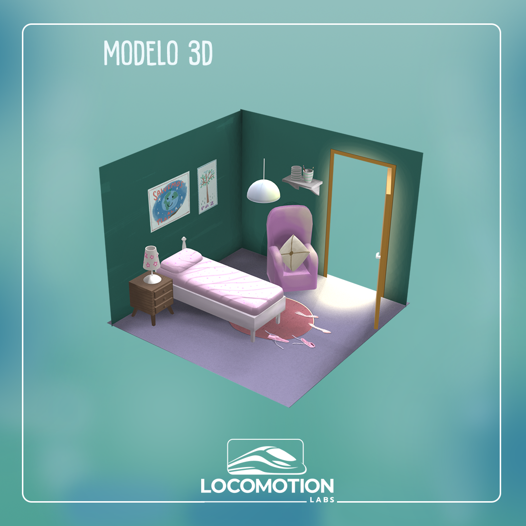 Modelo 3D — Cocina isométrica